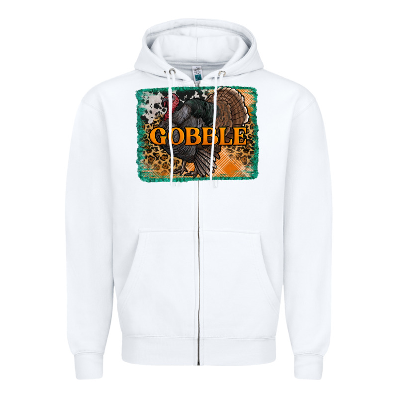 Thanksgiving Turkey Gobble With Background Zipper Hoodie by RanaPortraitStore | Teevron