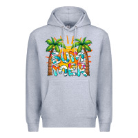 Heather Grey summer waves and sun Premium Hoodie - BarkalooDesign