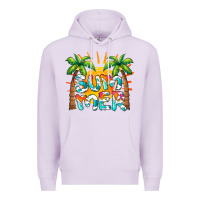 Lilac summer waves and sun Premium Hoodie - BarkalooDesign
