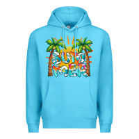 Ocean Blue summer waves and sun Premium Hoodie - BarkalooDesign