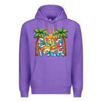 Purple summer waves and sun Premium Hoodie - BarkalooDesign