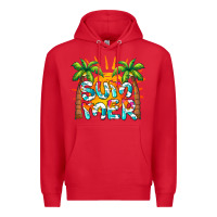 Red summer waves and sun Premium Hoodie - BarkalooDesign