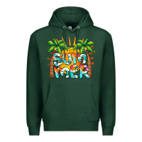 Sports Green summer waves and sun Premium Hoodie - BarkalooDesign
