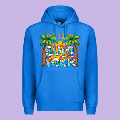 Summer Waves And Sun Premium Hoodie Designed By Barkaloodesign