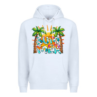 White summer waves and sun Premium Hoodie - BarkalooDesign