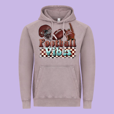 Football Vibes Vintage Hoodie Designed By Barkaloodesign