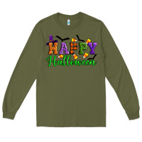 Army Green Happy halloween Long Sleeve Tee - Artiststas