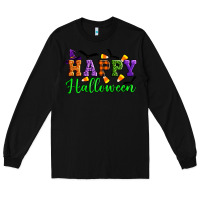 Black Happy halloween Long Sleeve Tee - Artiststas