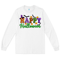 White Happy halloween Long Sleeve Tee - Artiststas