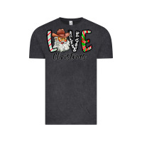 Vintage Black Love Christmas Santa Vintage Tee - CowhideDigitalArt