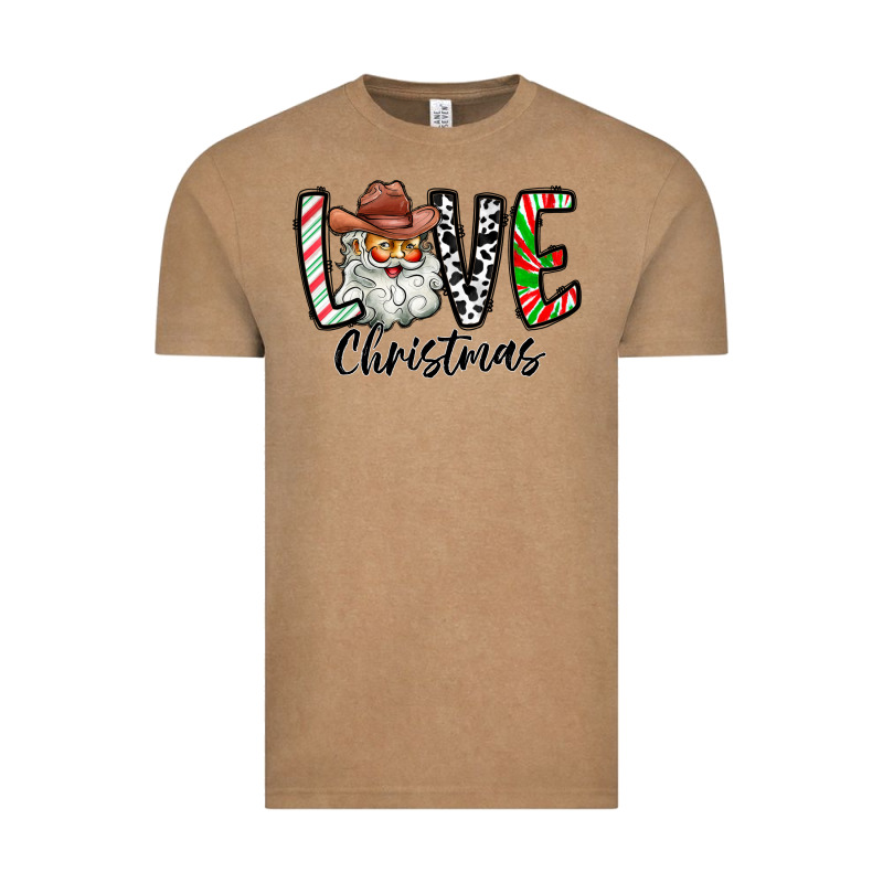 Love Christmas Santa Vintage Tee by CowhideDigitalArt | Teevron