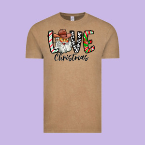 Love Christmas Santa Vintage Tee Designed By Cowhidedigitalart