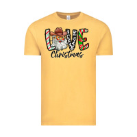 Vintage Mustard Love Christmas Santa Vintage Tee - CowhideDigitalArt