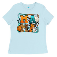Baby Blue Basketball and Volleyball mama Mother's Day Ladies Tee - LillyAllenDesigns