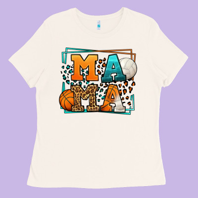 Basketball And Volleyball Mama Mother's Day Ladies Tee Designed By Lillyallendesigns