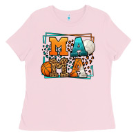 Bubblegum Pink Basketball and Volleyball mama Mother's Day Ladies Tee - LillyAllenDesigns