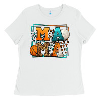 White Basketball and Volleyball mama Mother's Day Ladies Tee - LillyAllenDesigns