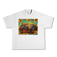 Lunar Rock western bison with sunset background Urban Heavy Tee - RanaPortraitStore