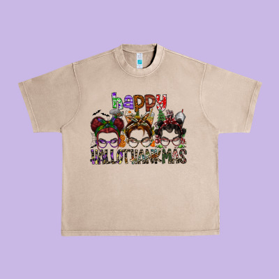 Happy Hallothanksmas Urban Heavy Tee Designed By Sublimationcraftshop