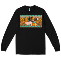 Black Fall farm animals cow pig rooster Long Sleeve Tee - Artiststas