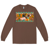Chestnut Fall farm animals cow pig rooster Long Sleeve Tee - Artiststas
