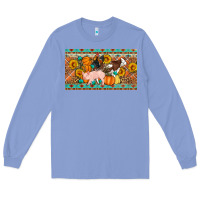 Colony Blue Fall farm animals cow pig rooster Long Sleeve Tee - Artiststas