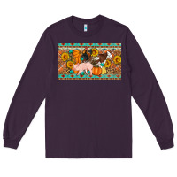 Plum Fall farm animals cow pig rooster Long Sleeve Tee - Artiststas