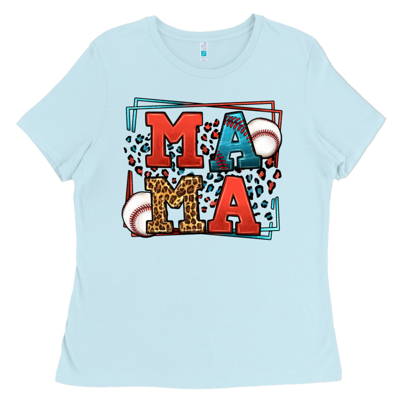 Leopard Baseball Mama Mother's Day Ladies Tee by LillyAllenDesigns | Teevron