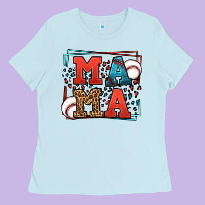 Leopard Baseball Mama Mother's Day Ladies Tee Designed By Lillyallendesigns