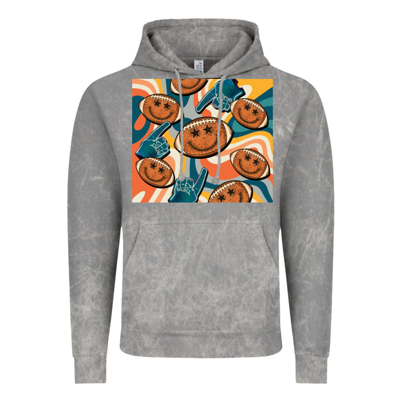 Football Smiley Face Vintage Hoodie by BarkalooDesign | Teevron