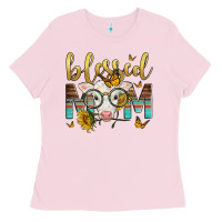 Bubblegum Pink Western Blessed Mom Baby Calf Mother's Day Ladies Tee - LillyAllenDesigns