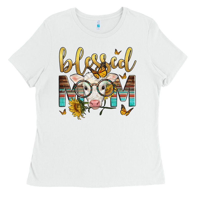 Western Blessed Mom Baby Calf Mother's Day Ladies Tee by LillyAllenDesigns | Teevron