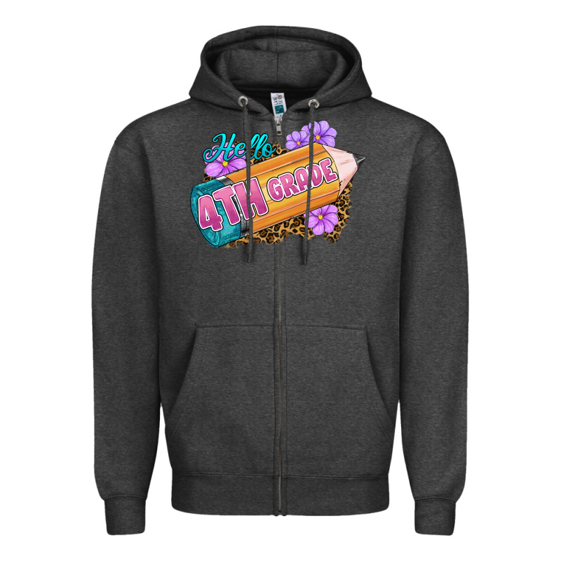 Hello 4th Grade Zipper Hoodie by RanaPortraitStore | Teevron