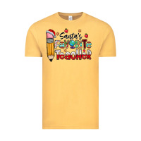 Vintage Mustard Santa Favorite Teacher Vintage Tee - CowhideDigitalArt