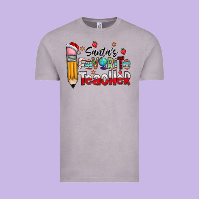 Santa Favorite Teacher Vintage Tee Designed By Cowhidedigitalart