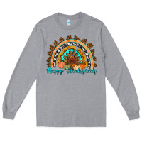Heather Grey Happy thanksgiving rainbow Long Sleeve Tee - Artiststas