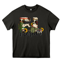 Asphalt florida state cowhide serape cactus Heavy Core Tee - RanaPortraitStore