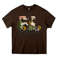 Chocolate Brown florida state cowhide serape cactus Heavy Core Tee - RanaPortraitStore