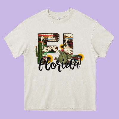 Florida State Cowhide Serape Cactus Heavy Core Tee Designed By Ranaportraitstore