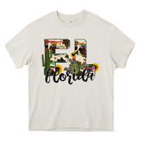Cream florida state cowhide serape cactus Heavy Core Tee - RanaPortraitStore