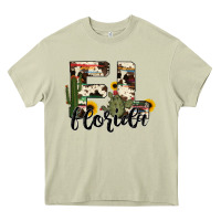 Mossy florida state cowhide serape cactus Heavy Core Tee - RanaPortraitStore