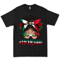 Black mexicana messy bun mama Premium Tee - BundleAndBundleShop