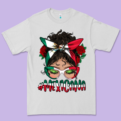Mexicana Messy Bun Mama Premium Tee Designed By Bundleandbundleshop