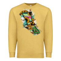 Antique Gold Baja California State Of Mexico Map Premium Sweatshirt - RanaPortraitStore
