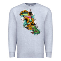 Heather Grey Baja California State Of Mexico Map Premium Sweatshirt - RanaPortraitStore