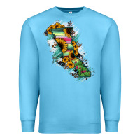 Ocean Blue Baja California State Of Mexico Map Premium Sweatshirt - RanaPortraitStore