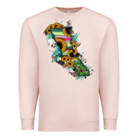 Pale Pink Baja California State Of Mexico Map Premium Sweatshirt - RanaPortraitStore