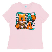 Bubblegum Pink leopard basketball mama Mother's Day Ladies Tee - LillyAllenDesigns