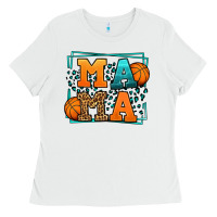 White leopard basketball mama Mother's Day Ladies Tee - LillyAllenDesigns