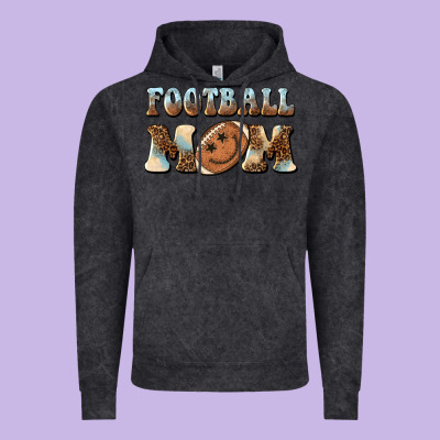 Football Mom Football Smiley Face Vintage Hoodie Designed By Barkaloodesign